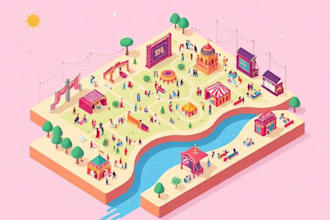 do isometric event map vector festival maps illustration
