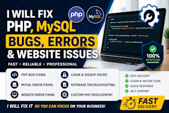 fix PHP, mysql bugs, errors and website issues