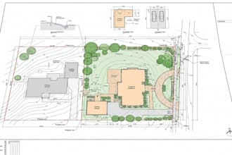 design site plan for permit, plot plan, land survey and architectural site map