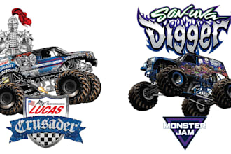 design high quality monster jeep logo with unlimited revision