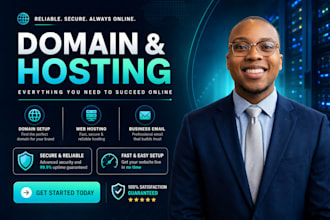 fix domain and dns issues, setup hosting and business email setup