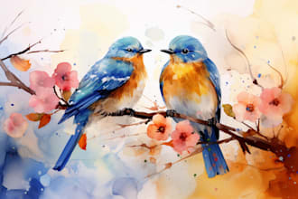 draw cute watercolor animals
