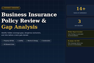 review your business insurance and identify coverage gaps