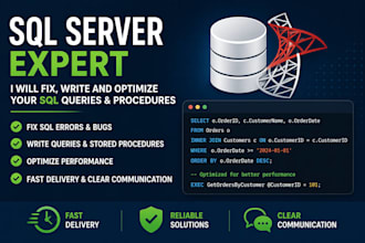 fix sql server errors and create stored procedures and queries
