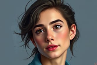 draw awesome digital oil painting portrait