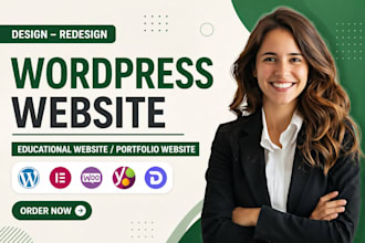 create wordpress website educational website and portfolio website