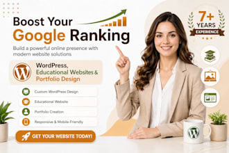 create wordpress website educational website and portfolio website