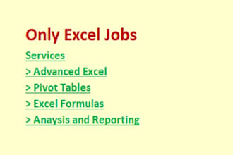 do advanced excel, formula and pivot table