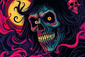 make a dark and eerie haunted portrait artwork