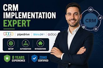 setup and customize zoho CRM, pipedrive, bitrix24 or odoo