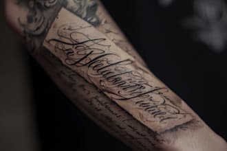 design custom hand lettering and tattoo style logo