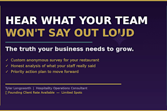 design an anonymous staff survey and provide an analysis
