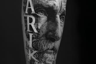 create unique tattoo lettering or script logo design