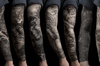 design a custom full tattoo sleeve in my style