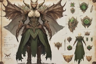draw dnd character art, fantasy art or character backstory