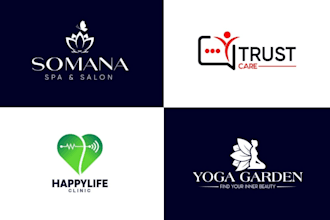 do modern spa beauty yoga natural health wellness cosmetic logo for you