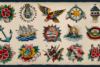 design a custom traditional old school tattoo