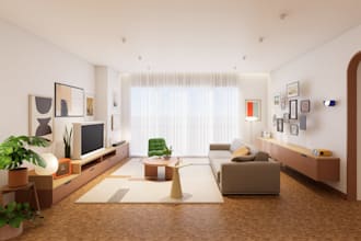 design and render realistic 3d interior, exterior
