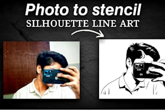 convert your photo into stencil design