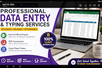 help in assignments, data entry and typing work
