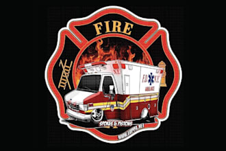 design high quality fire fighter mascot logo with express delivery