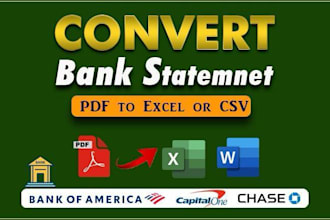 convert bank statement pdf to excel ,csv