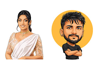 create realistic vector portrait illustration for your image