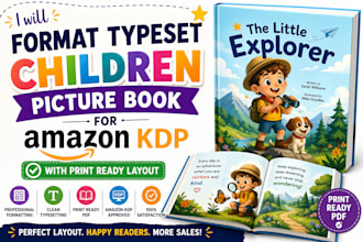 format typeset children picture book for amazon KDP with print ready layout