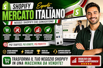 build italian shopify store design fix bugs redesign dropshipping pod cro