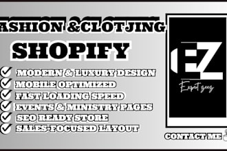 shopify fashion store design, clothing brand website shopify, fashion ecommerce
