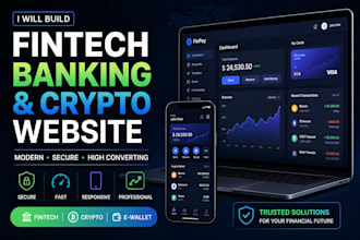 build fintech website, online banking website, crypto investment platform