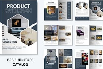 design b2b catalog product lookbook for office furniture kitchen cabinet