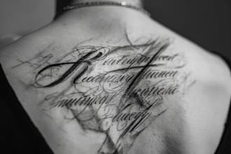 draw hand drawn typography logo in lettering tattoo  art