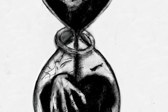 draw a dark surreal album cover or single artwork