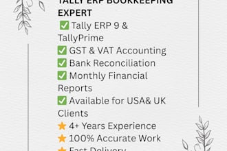 do bookkeeping and accounts using tally erp and tallyprime