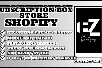 shopify subscription box store, subscription ecommerce website shopify