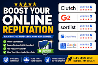 boost online reputation with verified on clutch, g2, sortlist, goodfirms