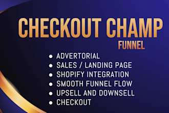 clone checkout champ advertorial and landing page