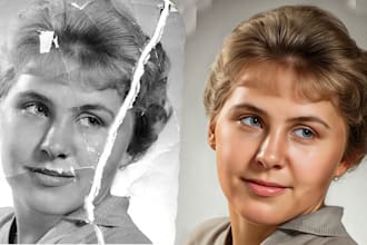 professionally restore, repair and enhance old, blurry or damaged photos