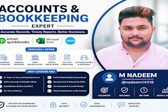 do bookkeeping, accounting and financial reporting in quickbooks