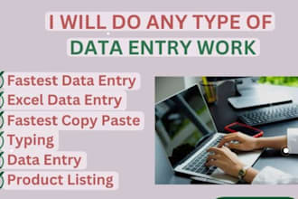 do data entry, copy paste, typing work fast and accurately