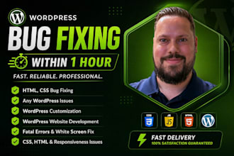 fix your wordpress, php, html, bugs fix wordpress errors, woocommerce fix