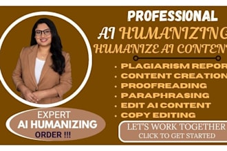 humanize, rewrite, edit ai content, convert ai to human natural writing