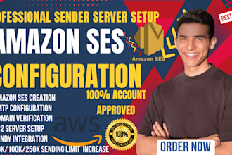 create amazon web services, smtp configuration, active campaign with 50k limit