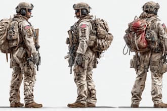 draw army soldier military themed illustration