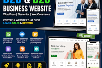 create b2b , b2c wordpress ecommerce and business websites