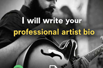 write a professional artist bio for your music project
