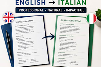 transform your CV and linkedln profile into professional italian