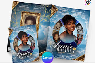 design obituary program, funeral program, funeral flyer and event flyer in 3hrs
