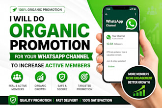 do organic promotion for your whatsapp channel to increase active members